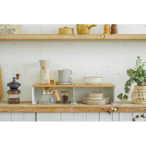 Yamazaki 3922 TOSCA Slim Stackable Kitchen Rack, white, Steel/Wood, 30 Yamazaki 3922 TOSCA Slim Stackable Kitchen Rack, white, Steel/Wood, 30